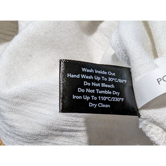 Boston Proper V neck long sleeve faux wrap front white blouse with lace Sz S - Picture 9 of 11